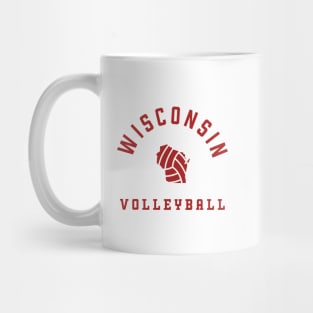 Wisconsin Volleyball - Red - Indoor Beach Grass Mug